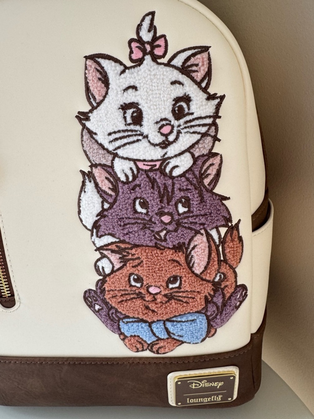 LOUNGEFLY Disney Aristocats Stacked Chenille Mini Backpack - Picture 9 of 10